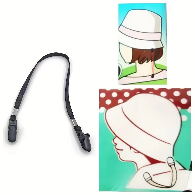 1pc New Hat Anti-Slip Rope Outdoor Anti-Slip Fixed Cap Clip Detachable Cap Clip Clip Rope for Fishing Hiking Sports Accessories