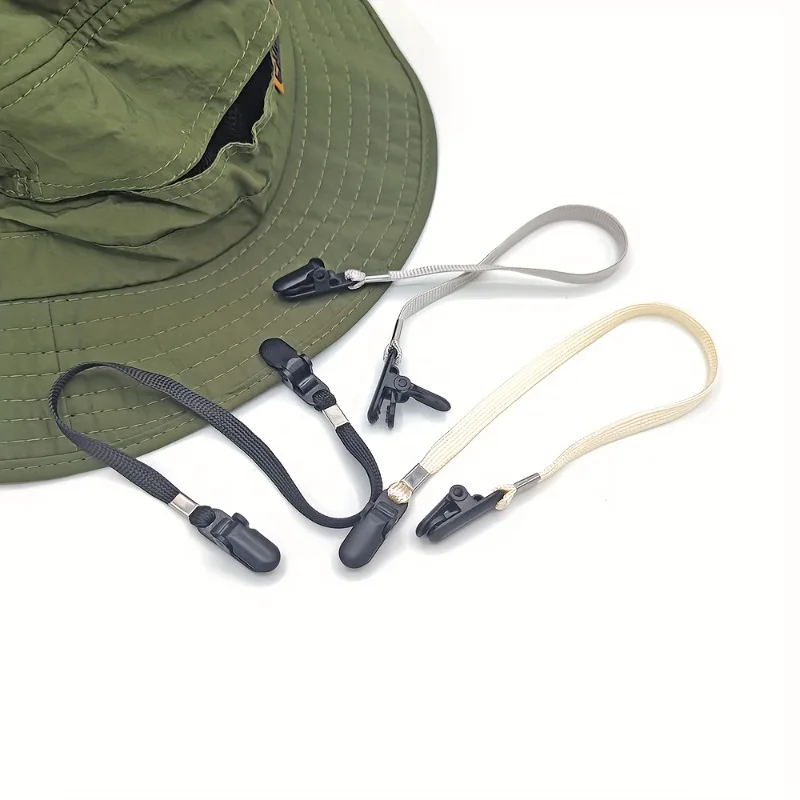 1pc New Hat Anti-Slip Rope Outdoor Anti-Slip Fixed Cap Clip Detachable Cap Clip Clip Rope for Fishing Hiking Sports Accessories