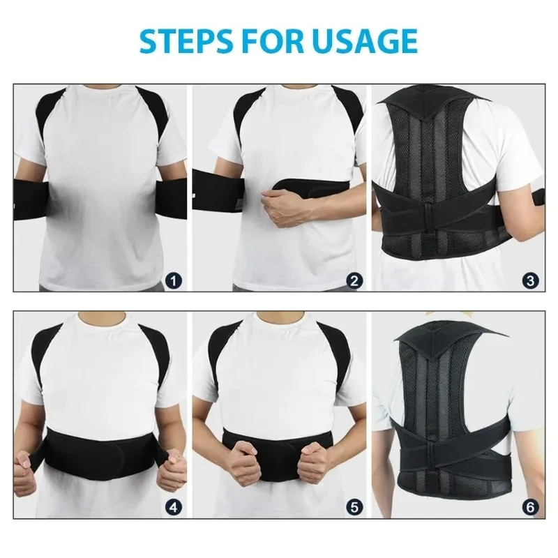 Reinforced Posture Corrector Vest, Adjustable Back Support Brace for Lumbar Spine, Shoulder Neck Stretcher Trainer for Men Women