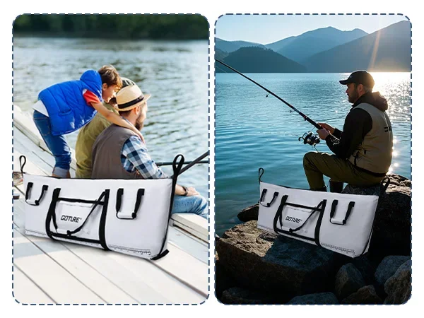 Goture Sea Fishing Live Fish Insulated Cooler Bag Waterproof Fish Bag Fishing Cooler Bag Freshness 72 Hour Retention Collapsible