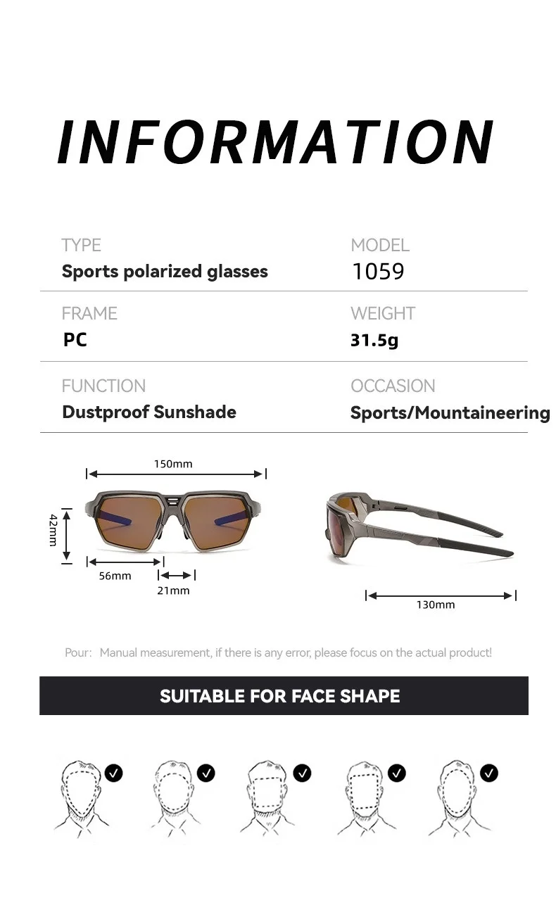 Okuma Fashion High End Polarized Fishing Glasses 5-Piece Set UV400, Anti Stray Light Clear Field of View