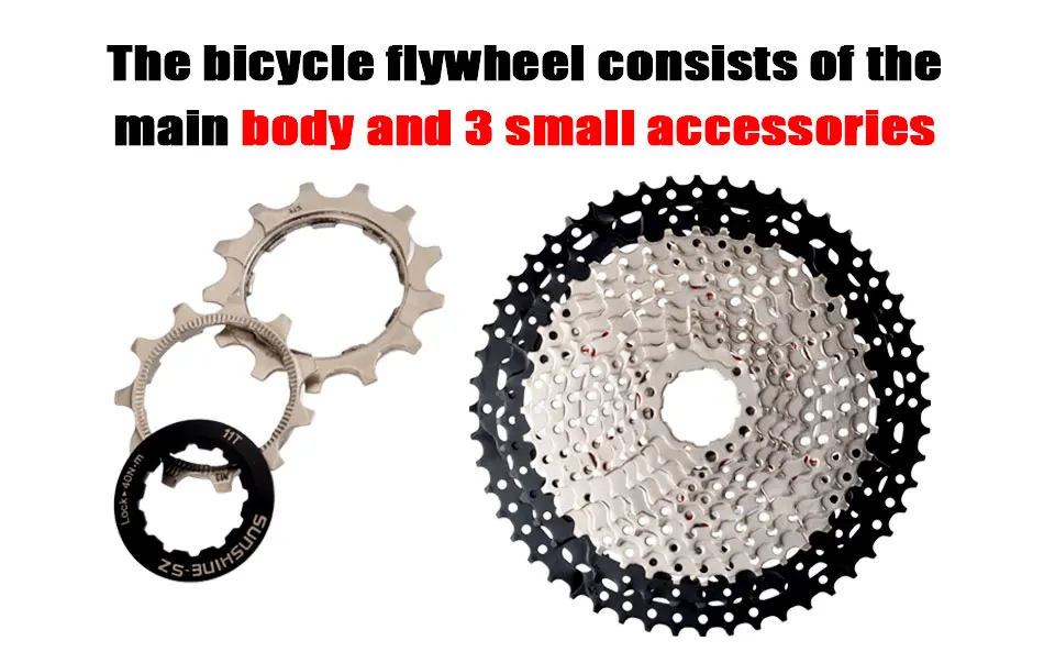SUNSHINE Bicycle Cassette 8/9/10/11/12Speed Freewheel HG Structure Sprocket 32/36T/40T/42T/46T/50T/52T Flywheel For SHIMANO/SRAM