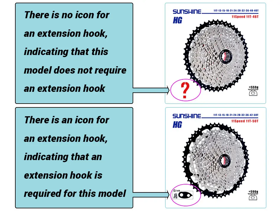 SUNSHINE Bicycle Cassette 8/9/10/11/12Speed Freewheel HG Structure Sprocket 32/36T/40T/42T/46T/50T/52T Flywheel For SHIMANO/SRAM