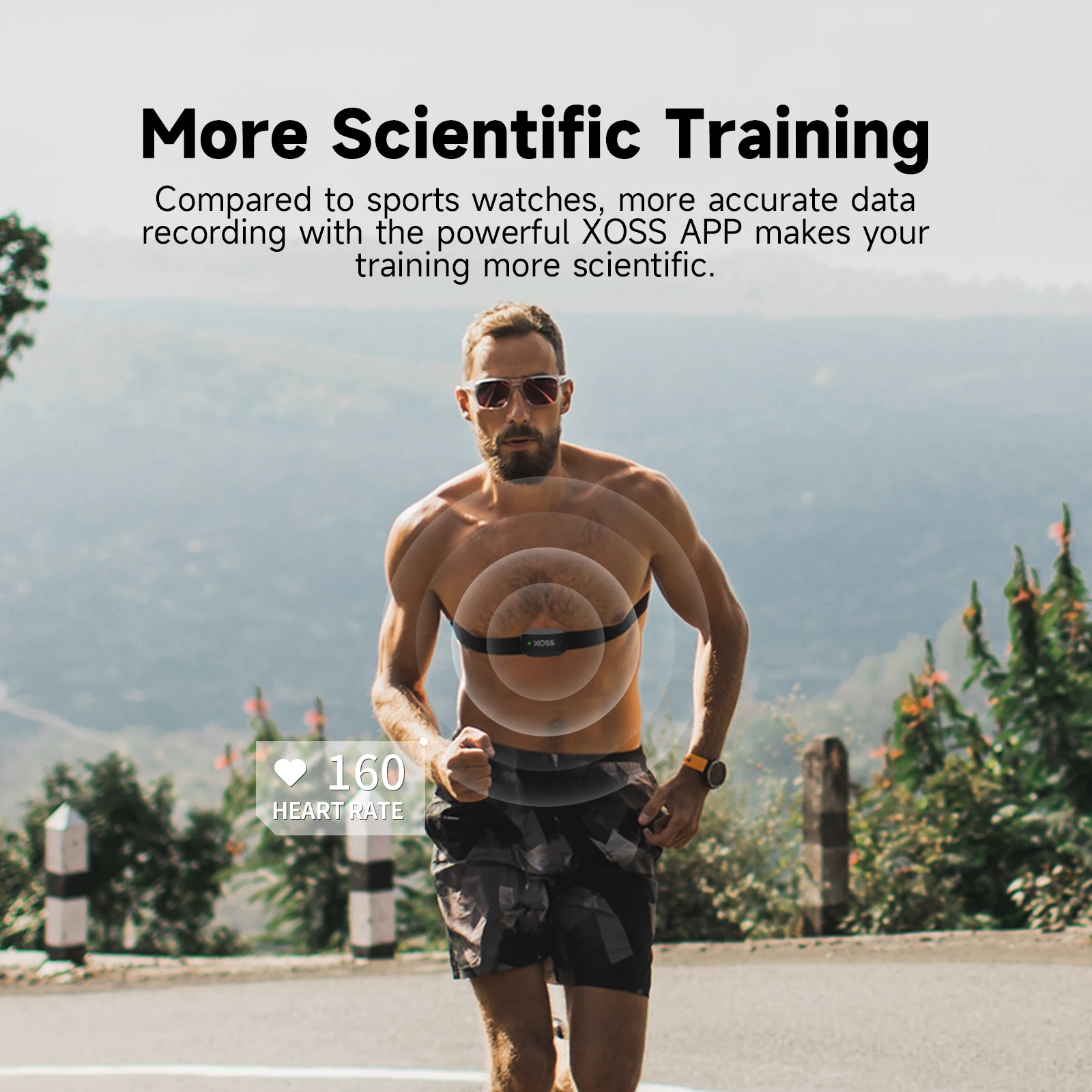 XOSS X2 Chest Strap Heart Rate Monitor for Cycling, Running, Hiking, Bluetooth ANT+ Wireless Health Fitness Smart Bicycle Sensor