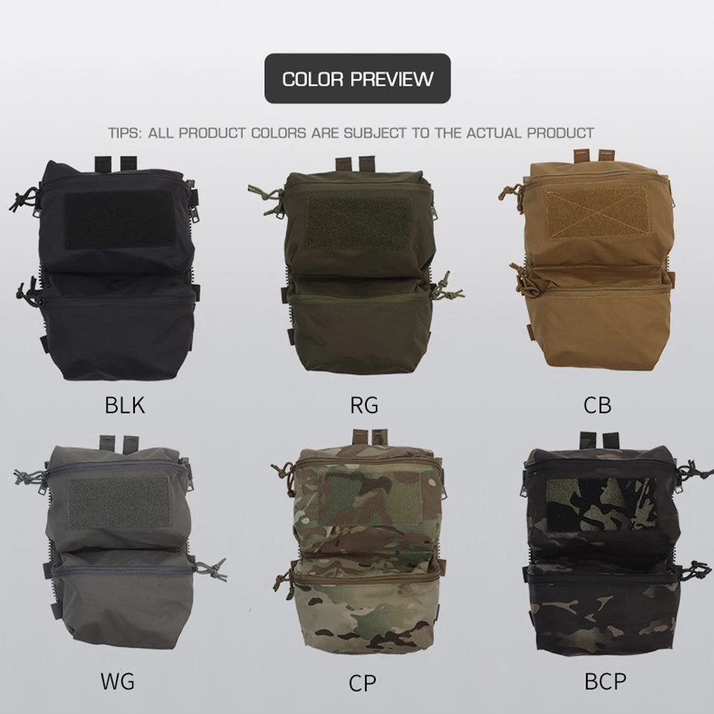 V5 FCPC Tactical Vest Backplate Supplement Sub-package Militar Airsoft Hunting Vest Plate Carrier Mag Double Sundries Pouch