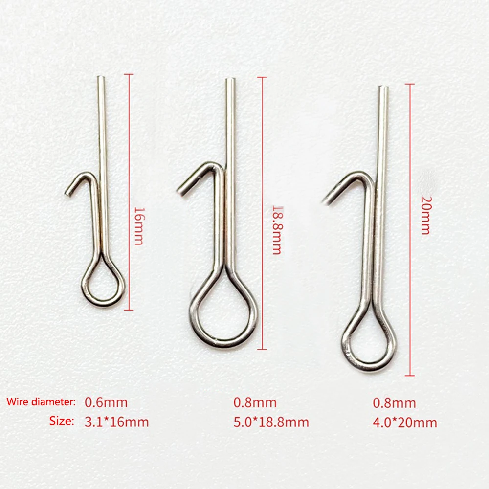 10/30/50Pcs Fishing Bait Stinger Spike Hook Soft Lure Bait Fixed Connecting Pins Needle Swivel Carp Fishing Tackle Accessories