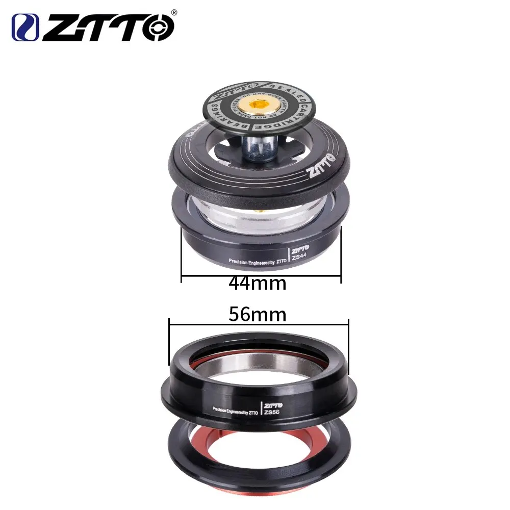 ZTTO Bicycle Headset 42mm 44mm 56mm ZS44 IS42 IS52 ZS56 1-1/8" 28.6mm Straight Cone Tube Fork Bike Frame 4444S 4456ST 4252ST