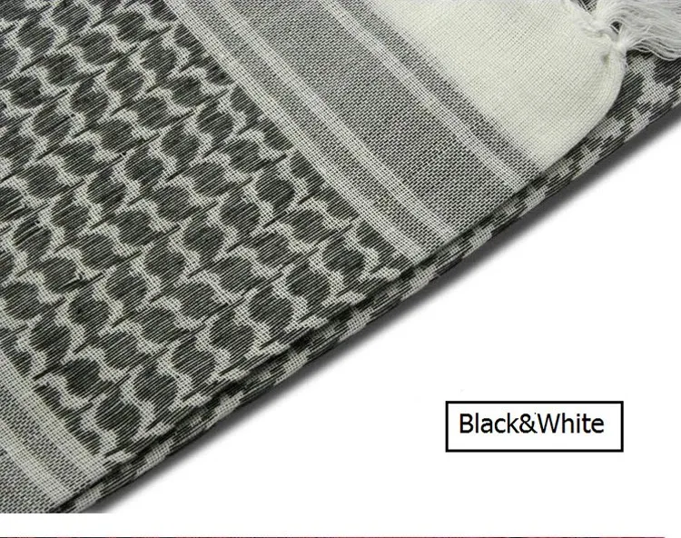 Hot sale Arab Keffiyeh Shemagh Scarf Cotton Winter Shawl Neck Warmer Cover Head Wrap Windproof Tactical Camping Scarf Men Women