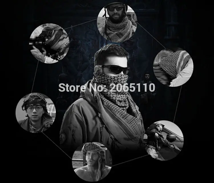 Hot sale Arab Keffiyeh Shemagh Scarf Cotton Winter Shawl Neck Warmer Cover Head Wrap Windproof Tactical Camping Scarf Men Women