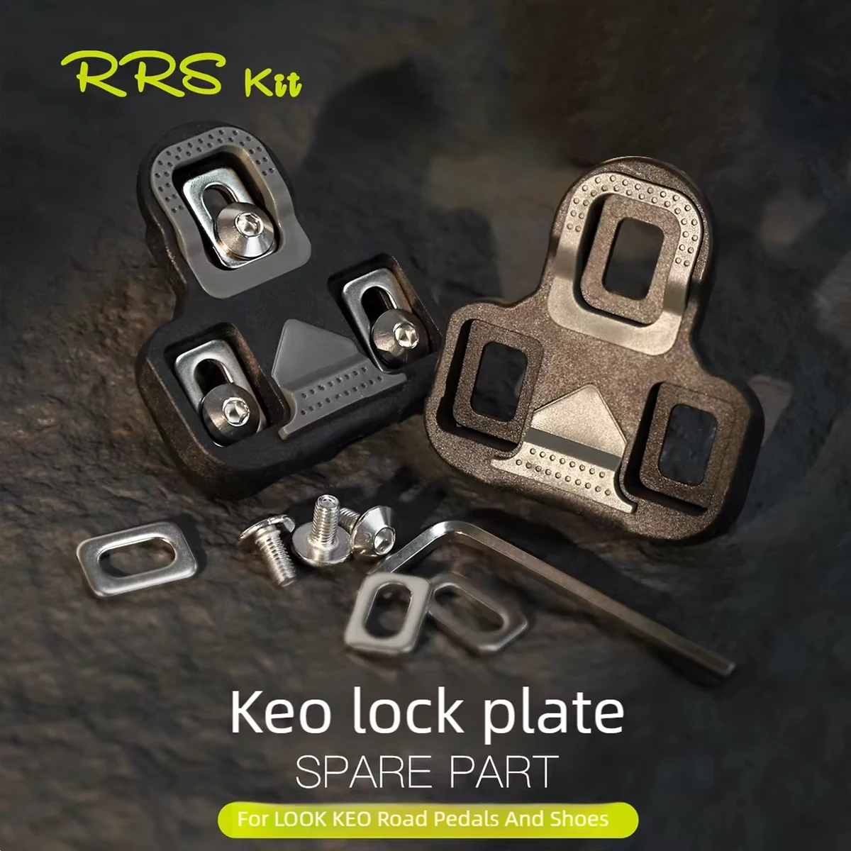 RRSKIT Road Bike Cleats Compatible With Look K-E-O Road Bike Self‑Locking Pedal Cleat 4.5 Degree Road Cycling Shoes Pedal Cleat