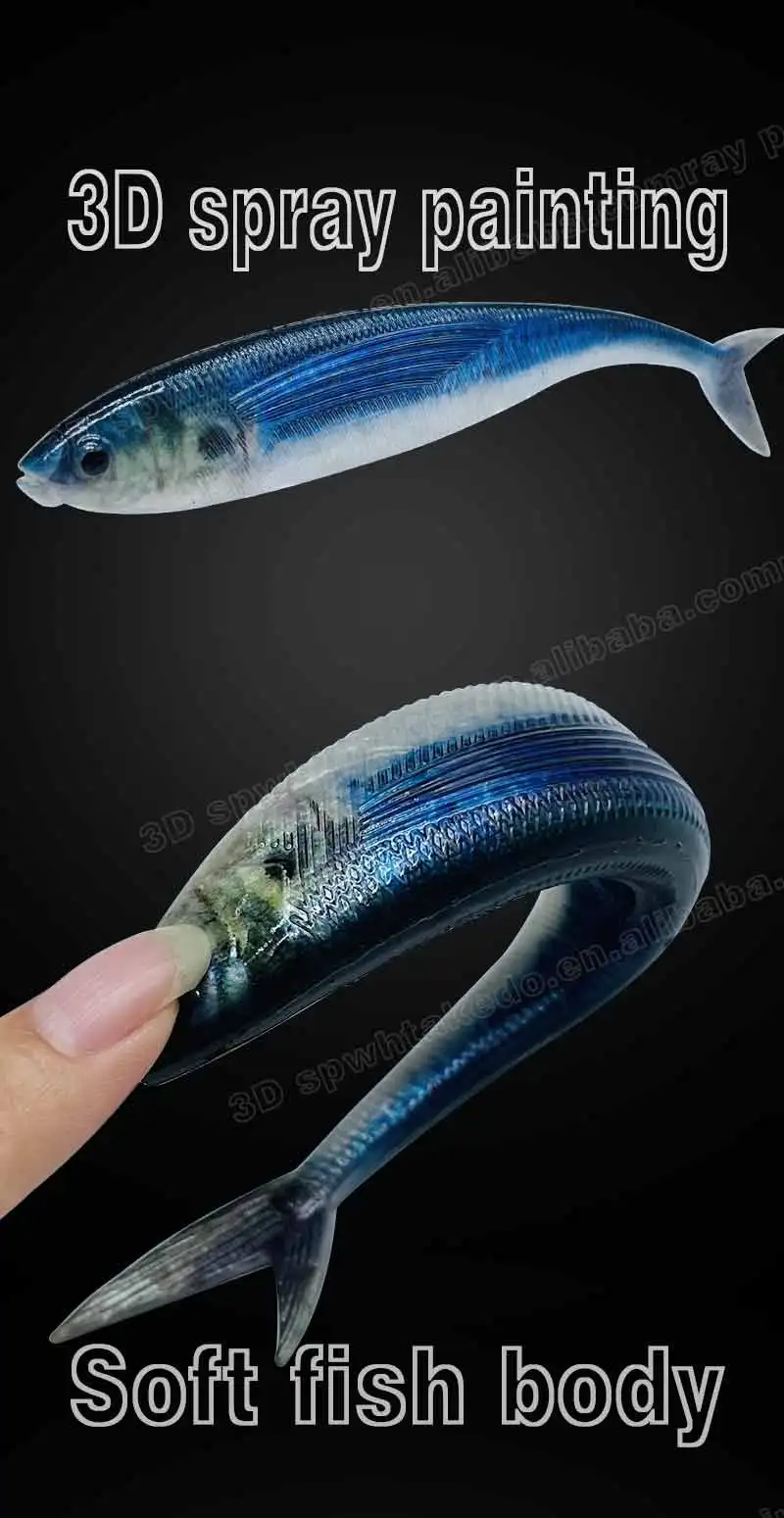 TAKEDO 3D Live Fish Painting Lure 12.5CM 16CM 19CM 34G Luminous Soft Fishing Bait Scissor Tail Fish For Tuna Bass Sea Fishing