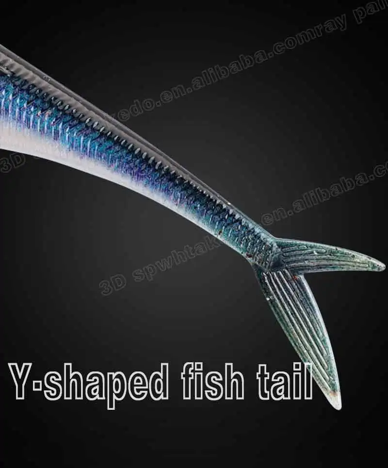 TAKEDO 3D Live Fish Painting Lure 12.5CM 16CM 19CM 34G Luminous Soft Fishing Bait Scissor Tail Fish For Tuna Bass Sea Fishing