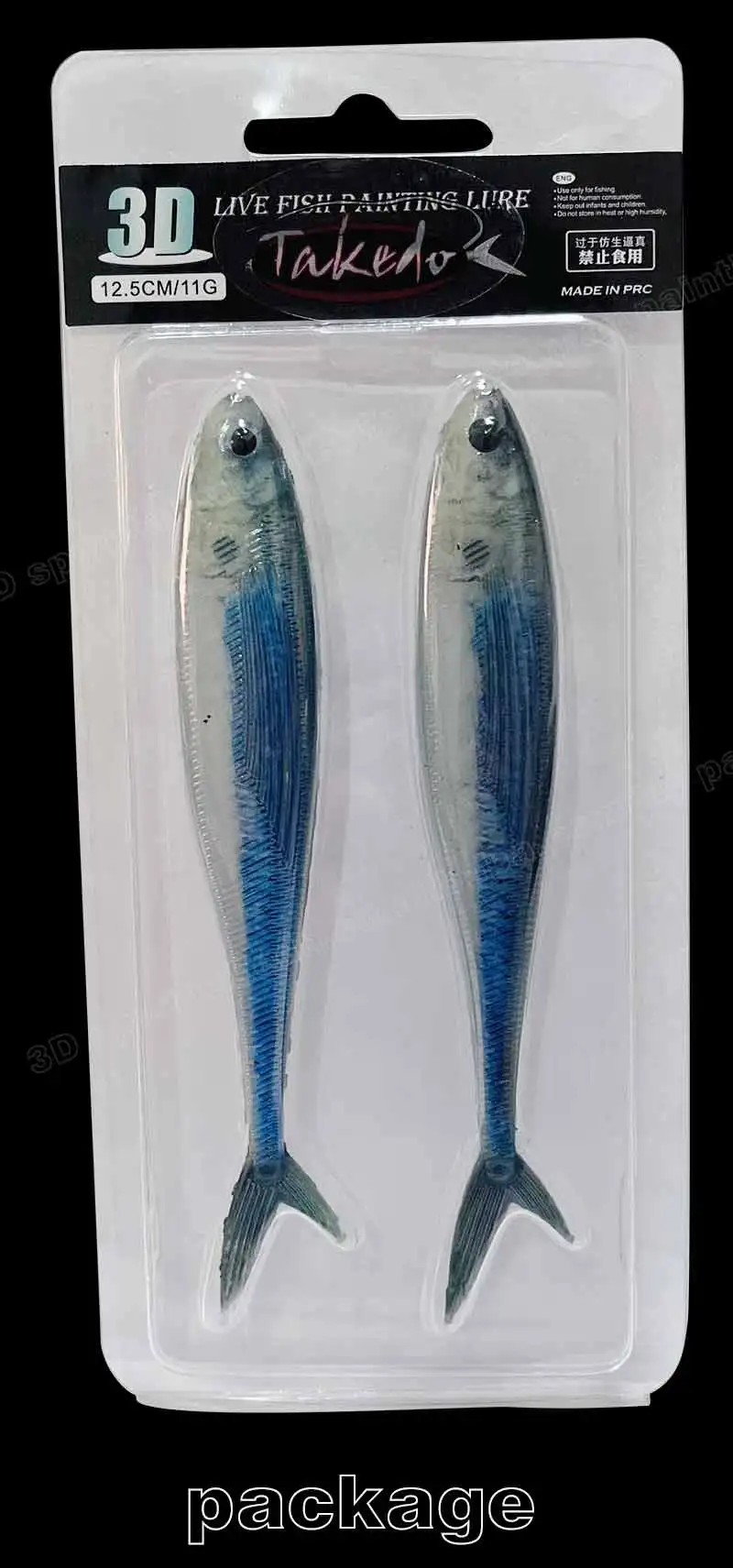 TAKEDO 3D Live Fish Painting Lure 12.5CM 16CM 19CM 34G Luminous Soft Fishing Bait Scissor Tail Fish For Tuna Bass Sea Fishing