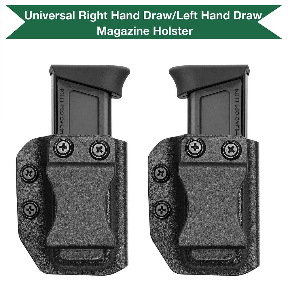 Universal Magazine Holster IWB/OWB Conceal Carry Mag Holster Kydex Mag Holder for 9mm/.40 Double Stack G17 G19 Hunting Accessory