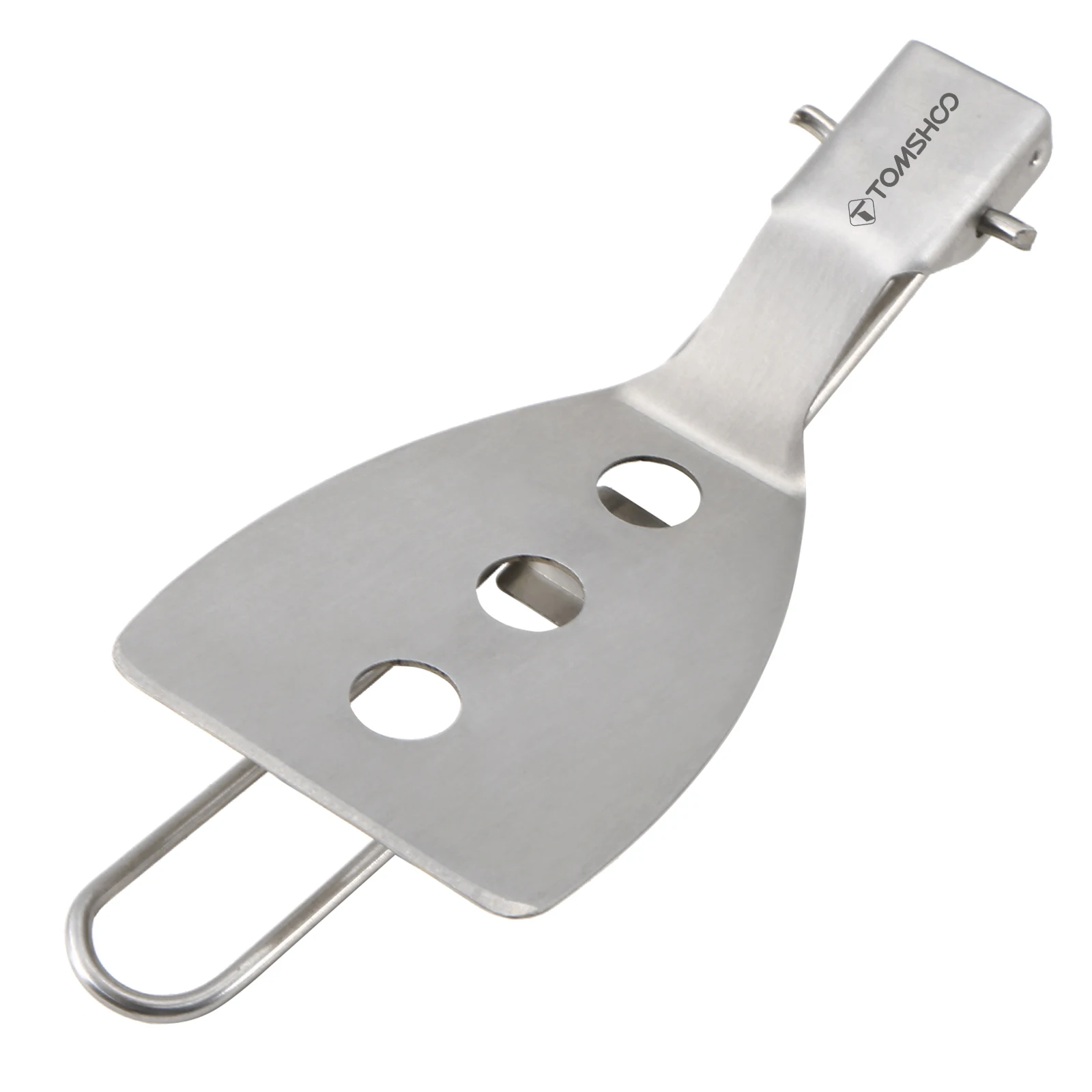 Tomshoo Stainless Steel Folding Spatula Turner for Outdoor Camping Hiking BBQ Picnic Cooking Mini Pancakes Bread Steak Flat