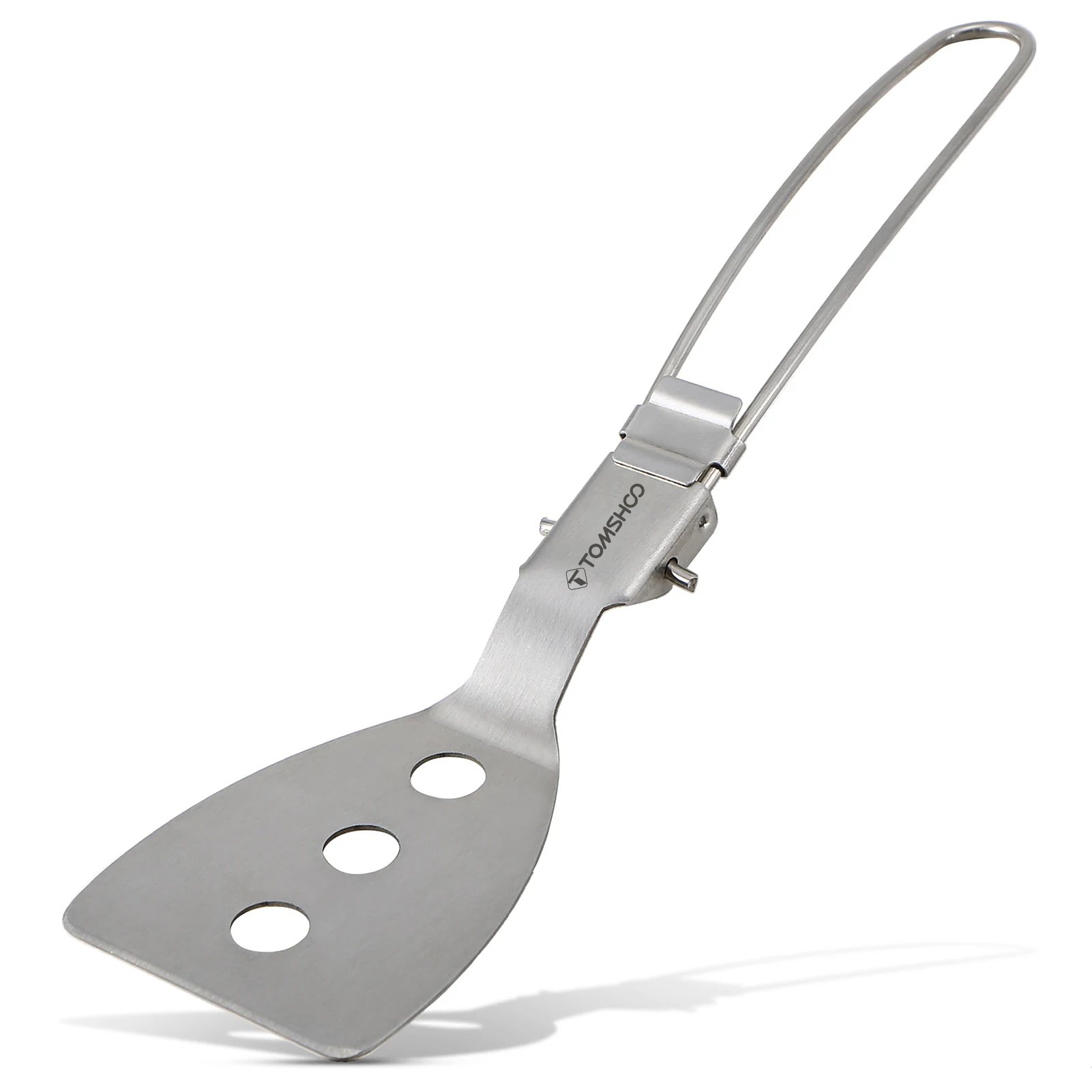 Tomshoo Stainless Steel Folding Spatula Turner for Outdoor Camping Hiking BBQ Picnic Cooking Mini Pancakes Bread Steak Flat
