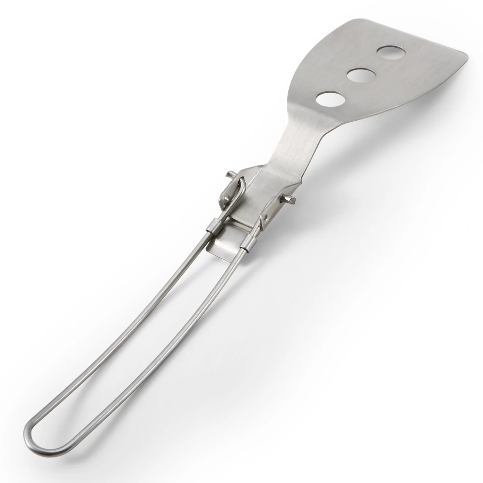 Tomshoo Stainless Steel Folding Spatula Turner for Outdoor Camping Hiking BBQ Picnic Cooking Mini Pancakes Bread Steak Flat