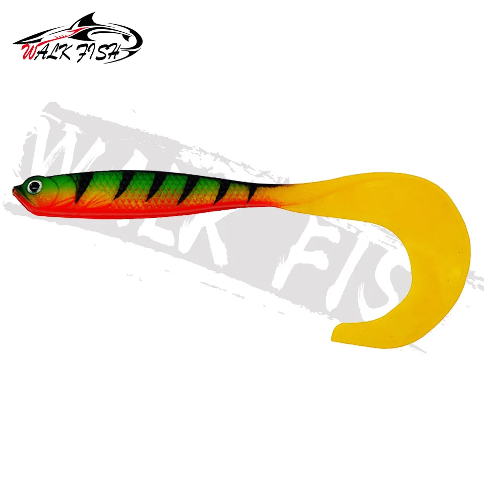 WALK FISH 4PCS Jigging Wobblers Fishing Lure 12.5cm 5.5g Shad T-tail Soft Bait Artificial Silicone Lures Bass Pike Fishing