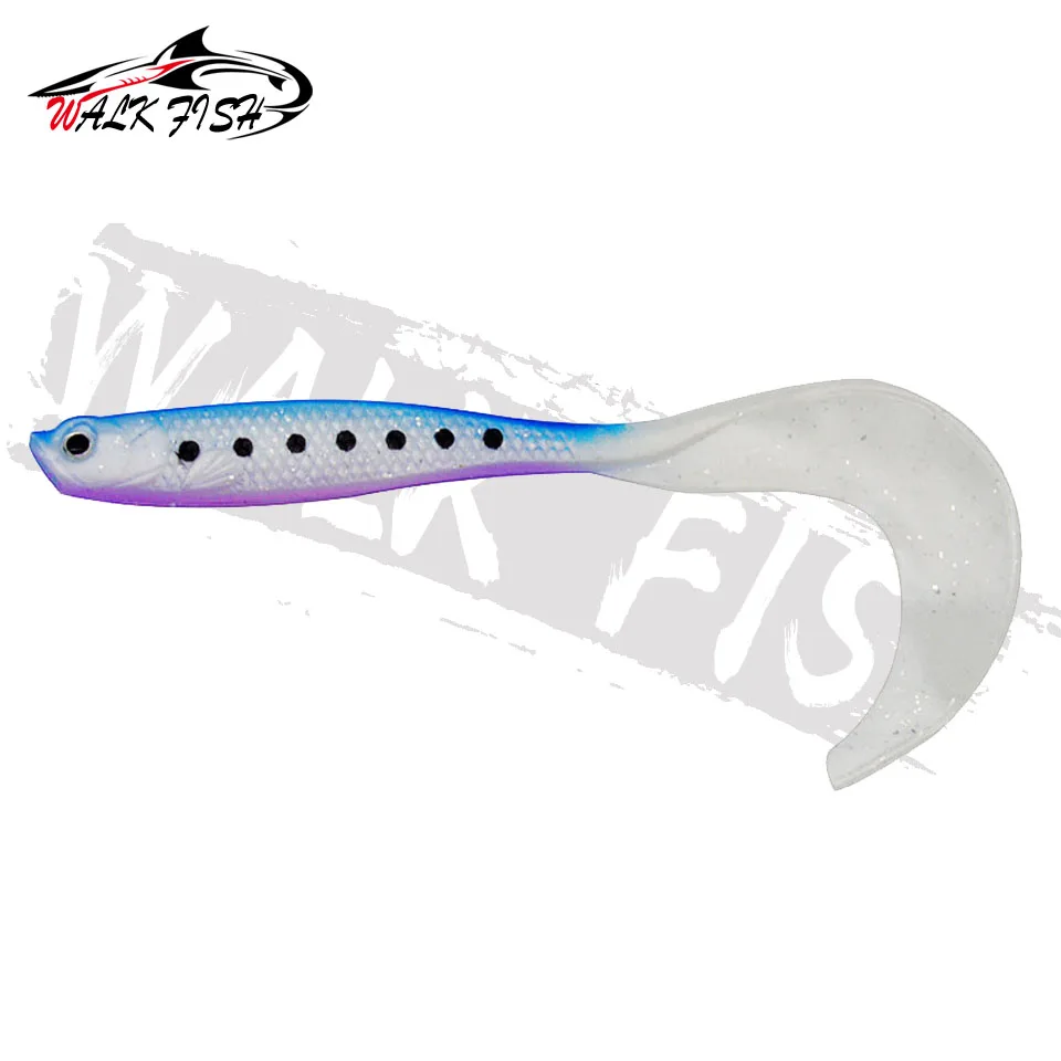 WALK FISH 4PCS Jigging Wobblers Fishing Lure 12.5cm 5.5g Shad T-tail Soft Bait Artificial Silicone Lures Bass Pike Fishing