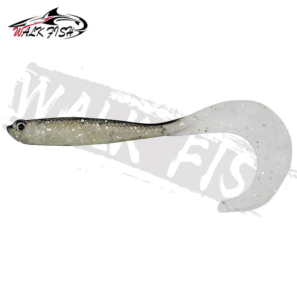 WALK FISH 4PCS Jigging Wobblers Fishing Lure 12.5cm 5.5g Shad T-tail Soft Bait Artificial Silicone Lures Bass Pike Fishing
