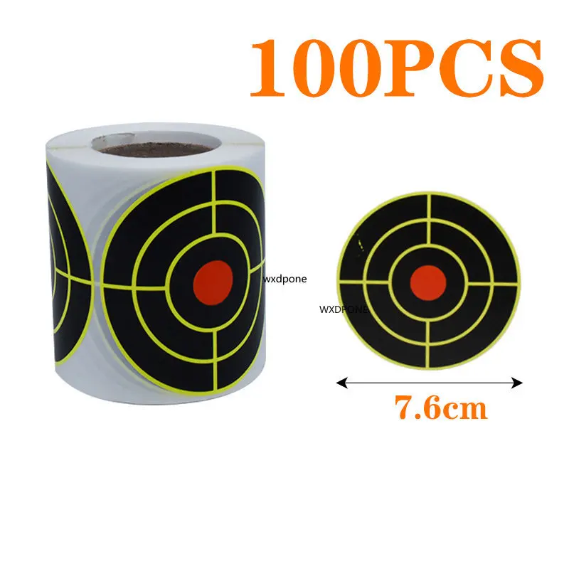 100 Sheet Sticker Targets Splatter Splash Amp Reactive Per Roll 7.50cm Self-Adhesive Colors Impact Shooting (Bullet Eye)