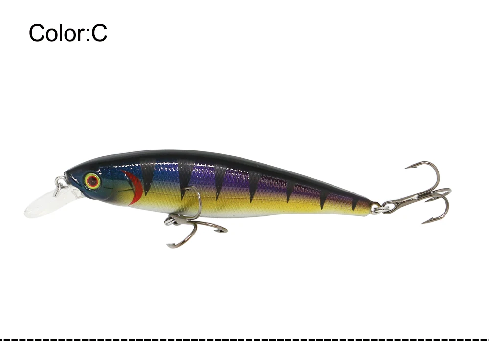 AI-SHOUYU Minnow Bait Hard Fishing Lure 95mm/15g Sinking Bait with 2 Treble Hook Crankbait Wobbler Pesca Fishing Tackle Leurre