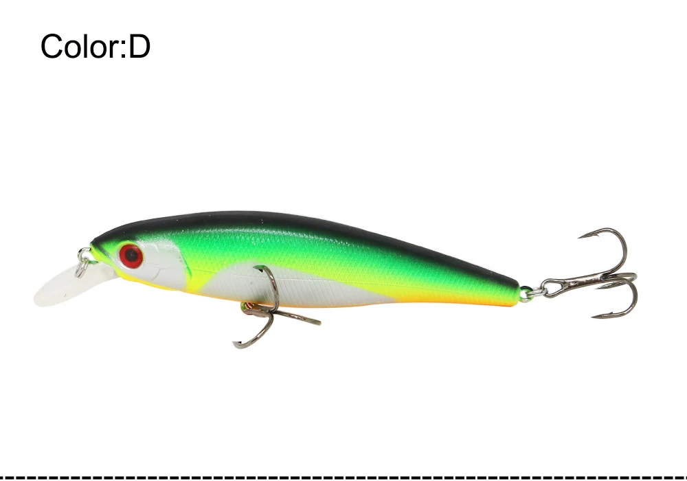 AI-SHOUYU Minnow Bait Hard Fishing Lure 95mm/15g Sinking Bait with 2 Treble Hook Crankbait Wobbler Pesca Fishing Tackle Leurre