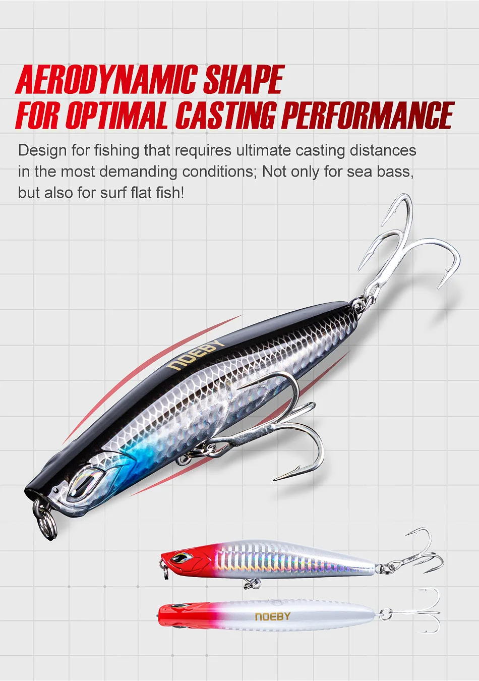 Noeby Ballista Sinking Pencil Fishing Lures 99mm 28g 36g Shore Casting Artificial Hard Bait Bass Saltwater Tackle Fishing Lure