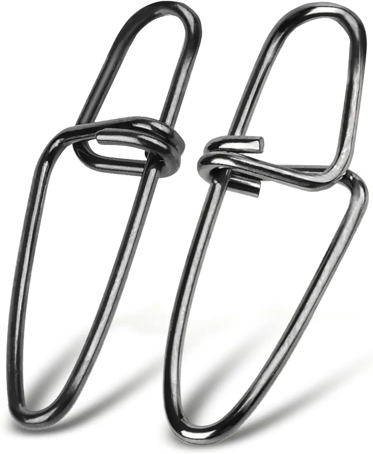 FishTrip Crosslock Snap Ball Bearing Swivels Stainless Steel Black Nickel 20~100Pack Interlock Snap Fishing Connector