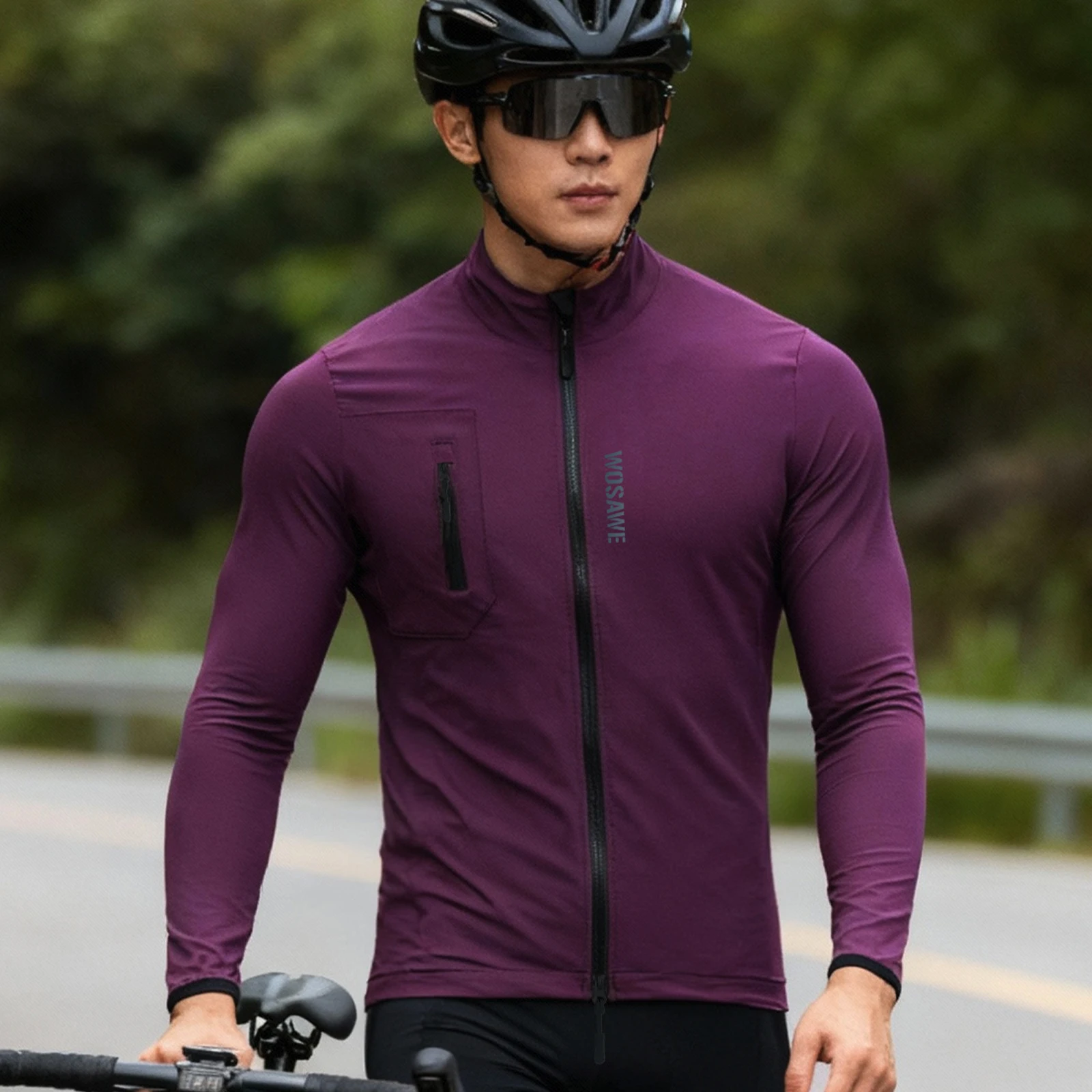 WOSAWE Ultralight Men's Cycling Windbreaker Windproof Jacket Bike Vest Water Resistant MTB Road Bicycle Long Jersey 2 Pockets