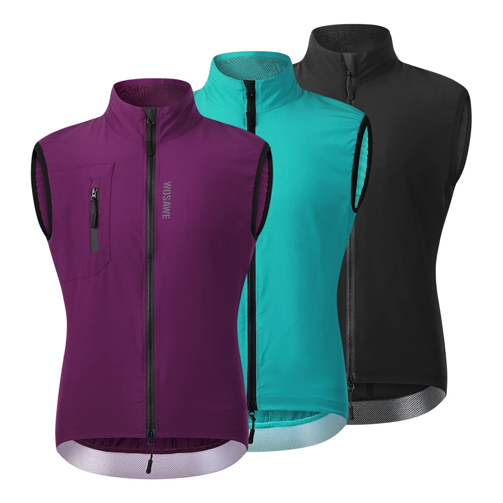 WOSAWE Ultralight Men's Cycling Windbreaker Windproof Jacket Bike Vest Water Resistant MTB Road Bicycle Long Jersey 2 Pockets