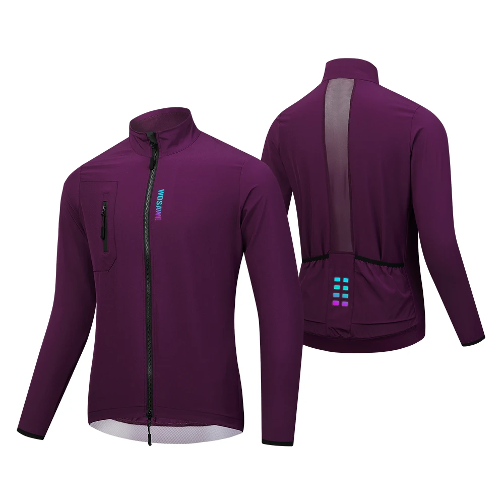 WOSAWE Ultralight Men's Cycling Windbreaker Windproof Jacket Bike Vest Water Resistant MTB Road Bicycle Long Jersey 2 Pockets