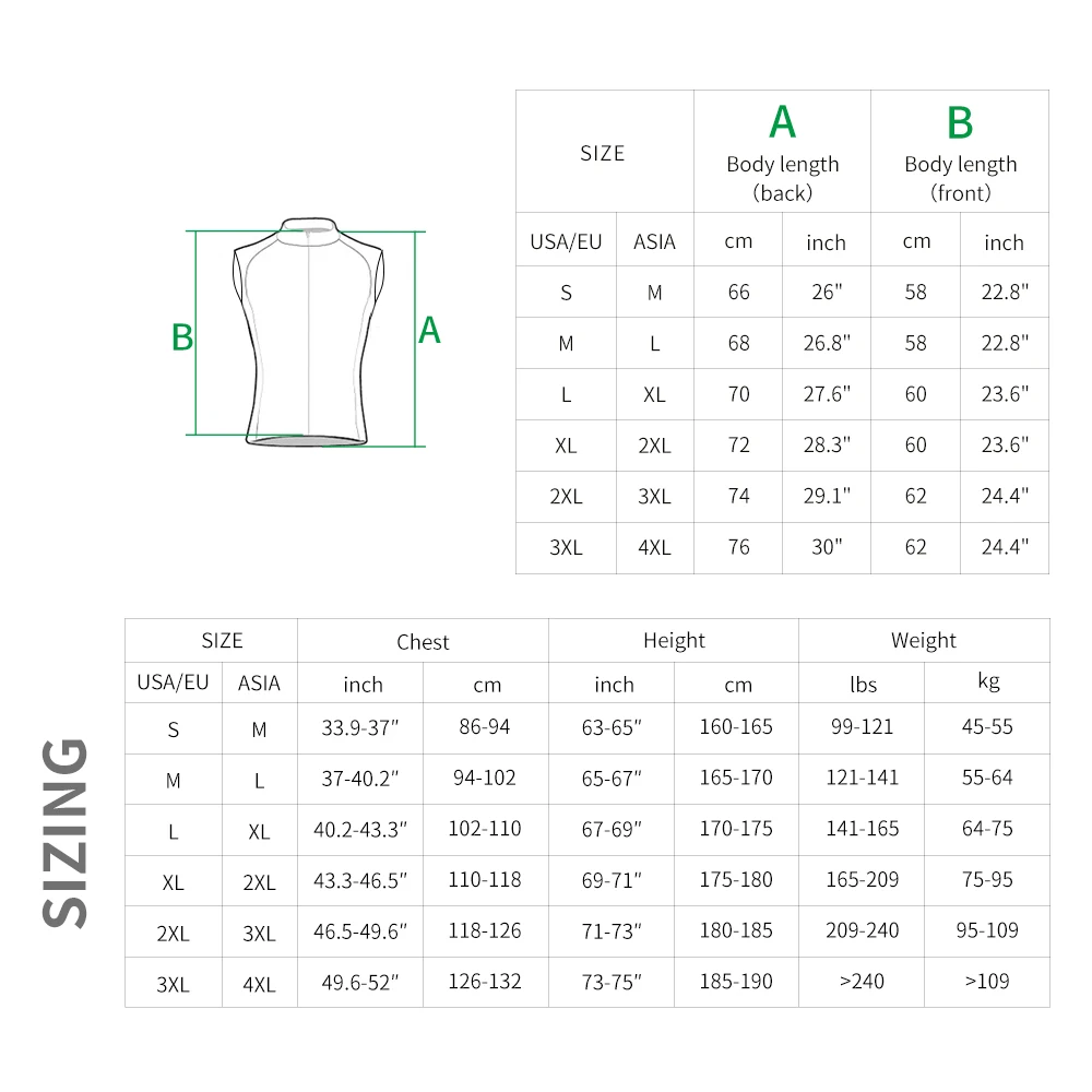 WOSAWE Ultralight Men's Cycling Windbreaker Windproof Jacket Bike Vest Water Resistant MTB Road Bicycle Long Jersey 2 Pockets
