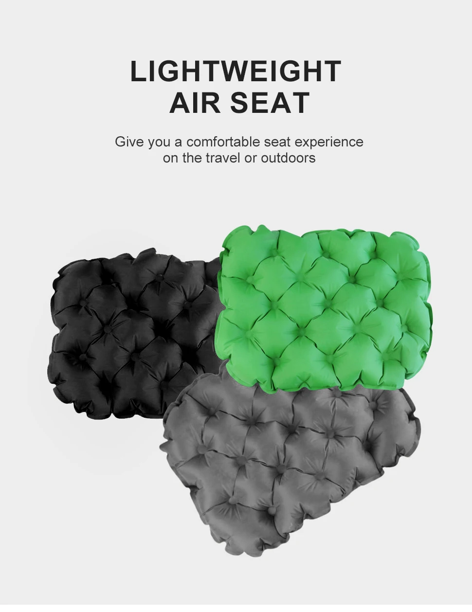 WESTTUNE Inflatable Mattress for Sitting Outdoor Ultralight Seat Cushion Camping Sitting Pad Air Mat for Hiking Backpacking