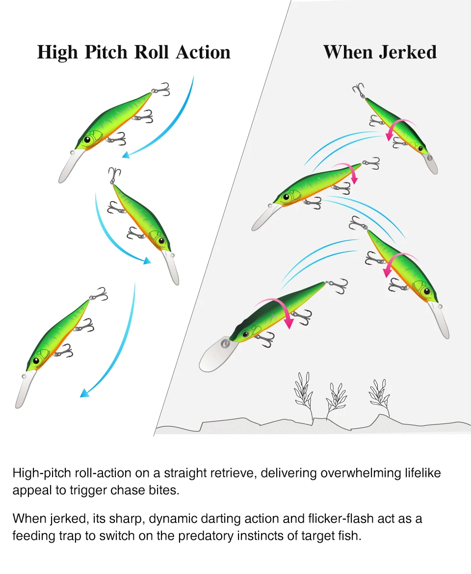 TSURINOYA 98SP Suspending Minnow Fishing Lure AURORA 98mm 10g Max 2.2m  Long Casting Bass Pike Jerkbait Hard Bait