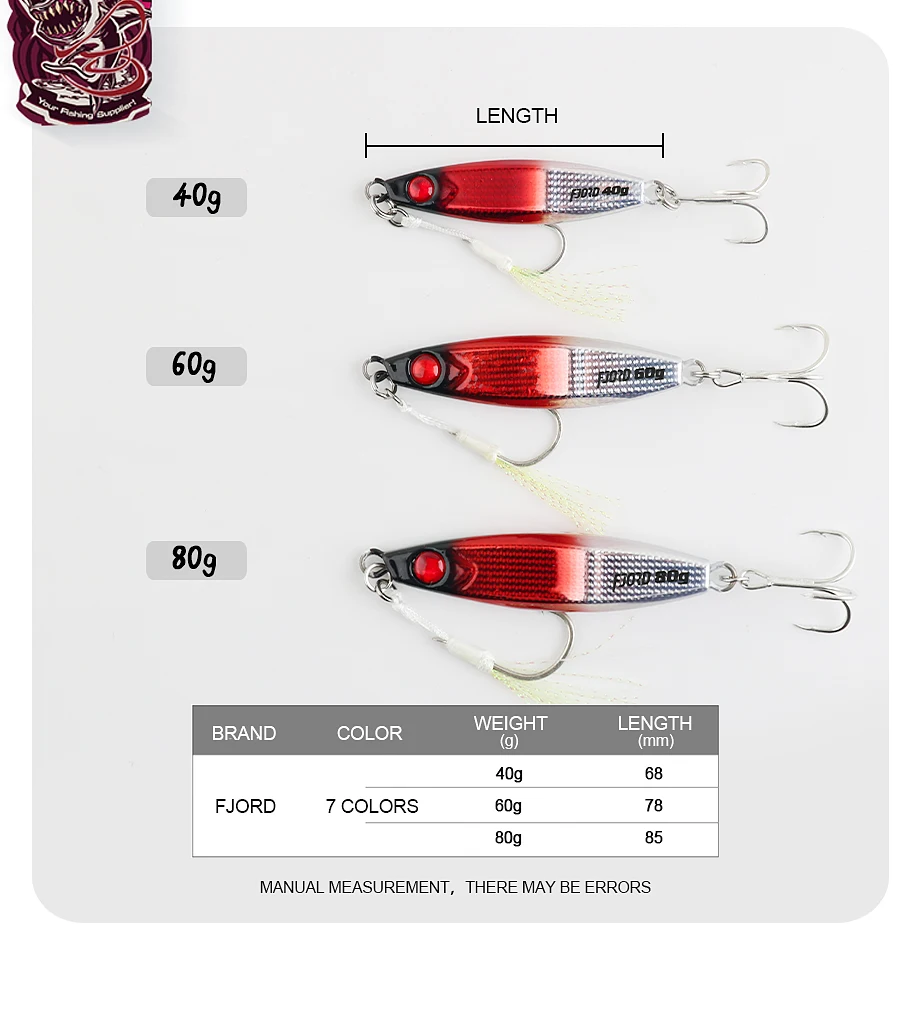 FJORD Rattle Metal Jig Fishing Lure 40g 60g 80g Night Light Jigging Shore Casting Swimbait New 2023 Sea Saltwater Fishing Tackle