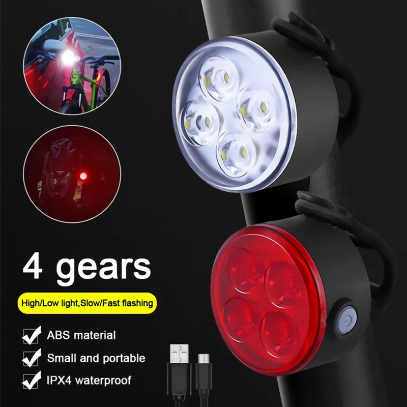 BUCKLOS Bike Lighting Front/Rear/Set Lights Bicycle Lamp Led Cycling Light Bike Lighting for Bicycle MTB Front Taillight Lantern