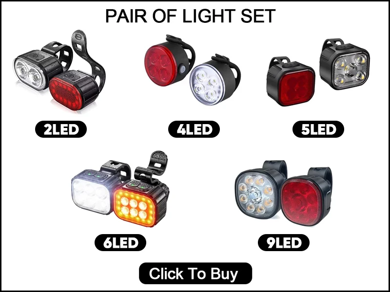 BUCKLOS Bike Lighting Front/Rear/Set Lights Bicycle Lamp Led Cycling Light Bike Lighting for Bicycle MTB Front Taillight Lantern