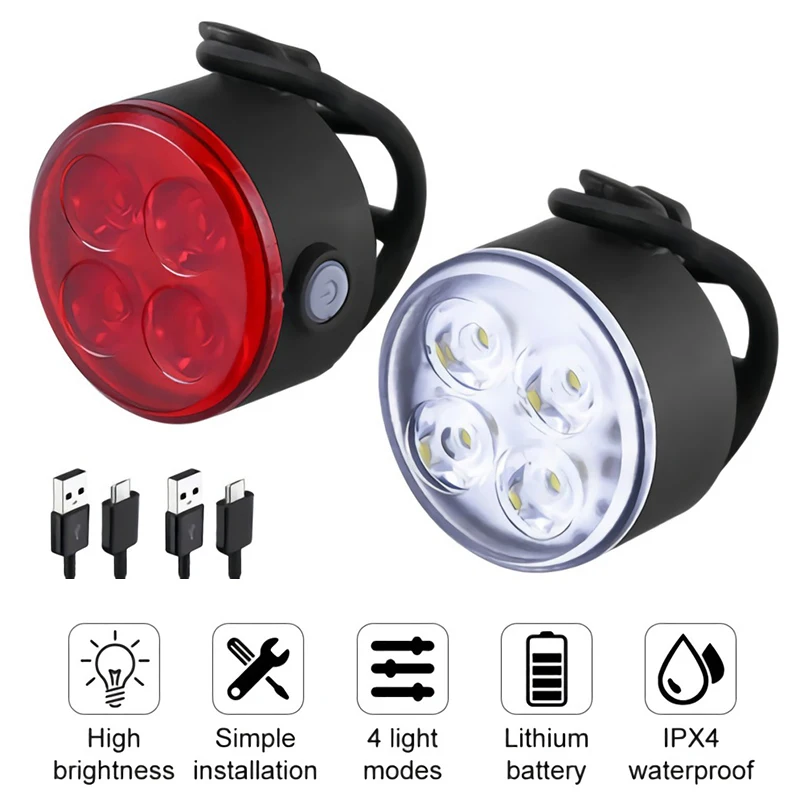 BUCKLOS Bike Lighting Front/Rear/Set Lights Bicycle Lamp Led Cycling Light Bike Lighting for Bicycle MTB Front Taillight Lantern