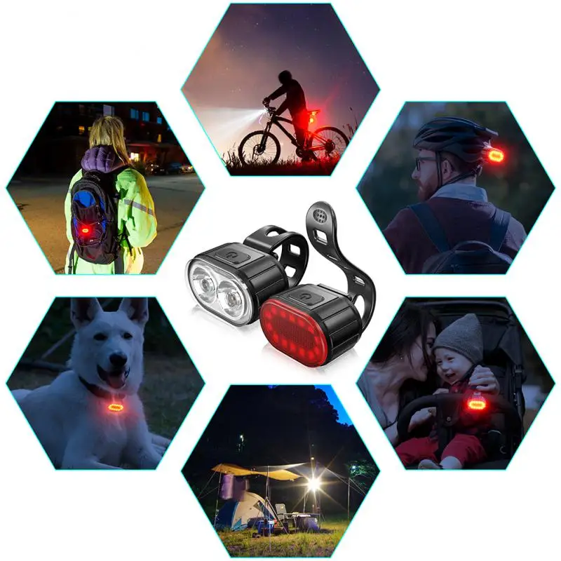 BUCKLOS Bike Lighting Front/Rear/Set Lights Bicycle Lamp Led Cycling Light Bike Lighting for Bicycle MTB Front Taillight Lantern