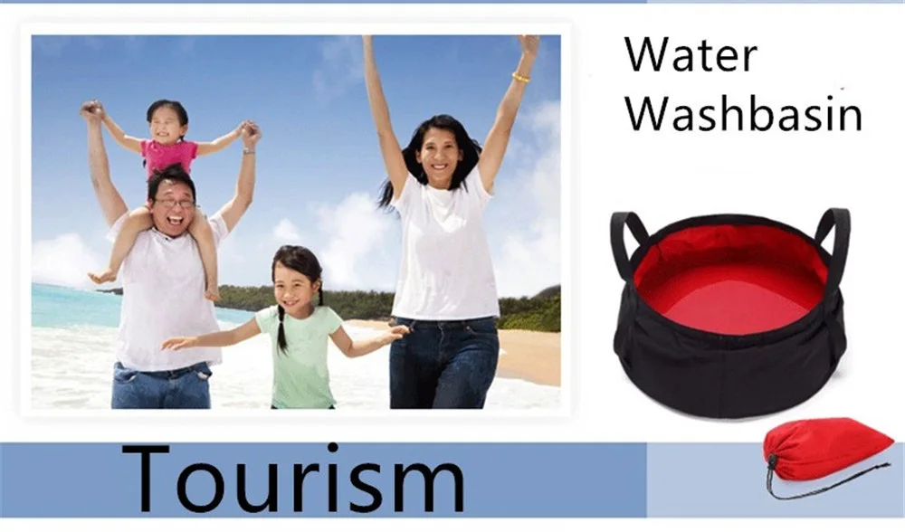 8.5L Collapsible Wash Basin Foot Washbasin Travel Fishing Hiking Outdoor Camping Protable Folding Bucket Water Container