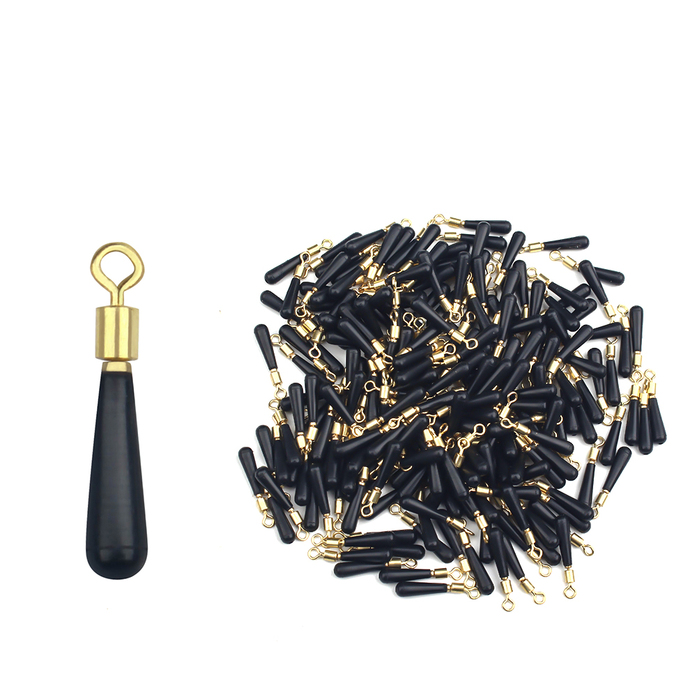 DNDYUJU 50X Fishing Gear Block Rotation Drift Fishing Floats Accessory Bobber Copper Rubber Tools Fish Float Fishing Float Base
