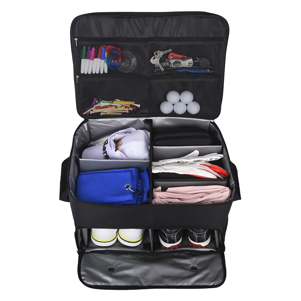 Golf Trunk Organizer Waterproof Car Golf Shoes Bag With Large Golf Storage Box For Shoes Balls Tees Clothes Gloves Accessories 