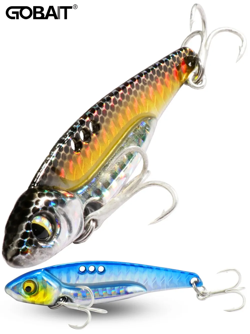 VIB Fishing Lure 7g 10g 18g Metal Jig Sinking Blade Cast Treble Hook Spinner Spoon VIBRATION Spin Tackle Pesca Wobbler Hard Bait