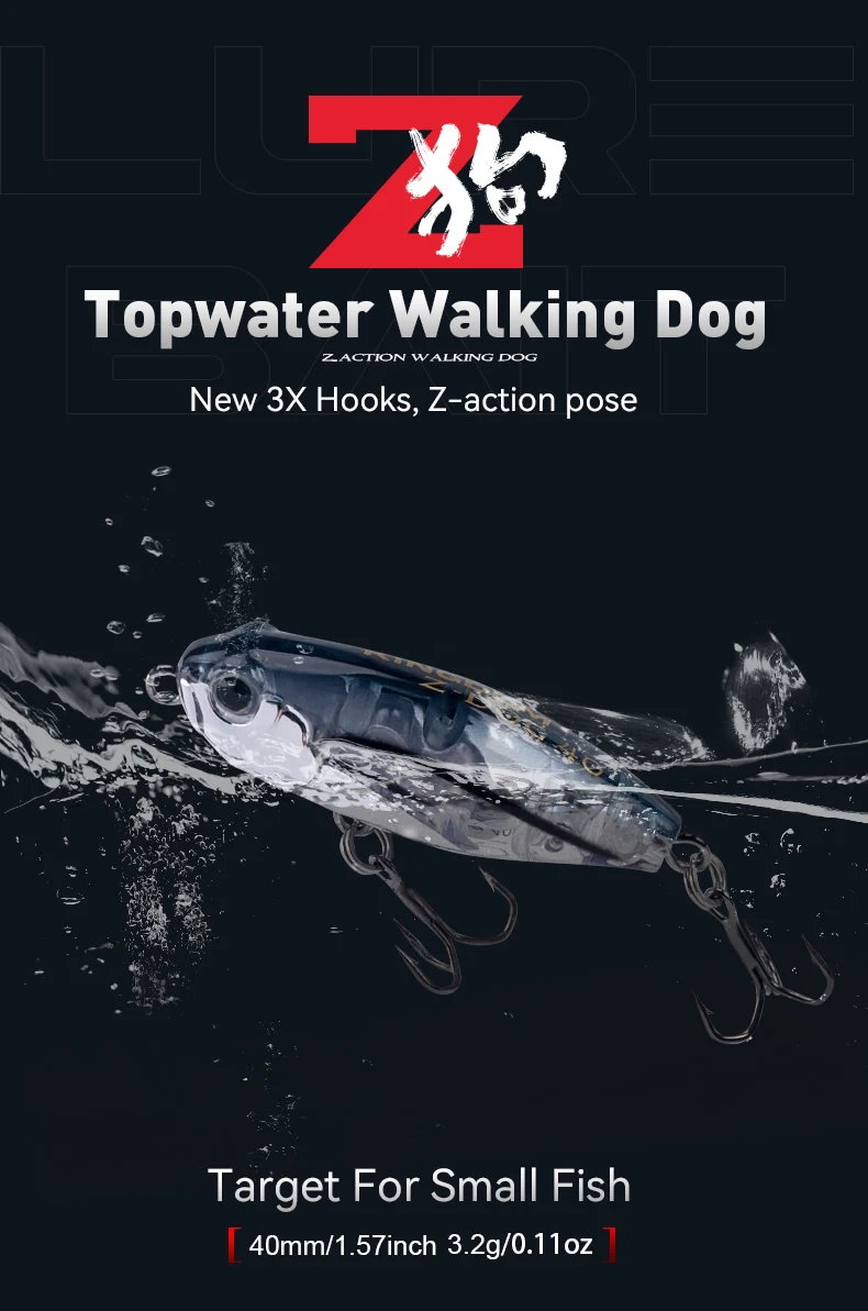 Kingdom Z-Dog Floating Pencil Fishing Lures 40mm 3.2g Stickbait Topwater Surface Walk The Dog Hard Baits Wobblers For Bass Pike