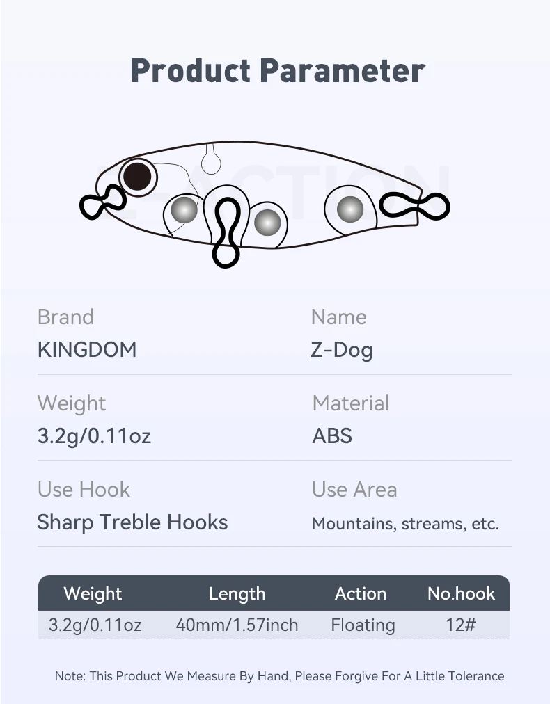 Kingdom Z-Dog Floating Pencil Fishing Lures 40mm 3.2g Stickbait Topwater Surface Walk The Dog Hard Baits Wobblers For Bass Pike