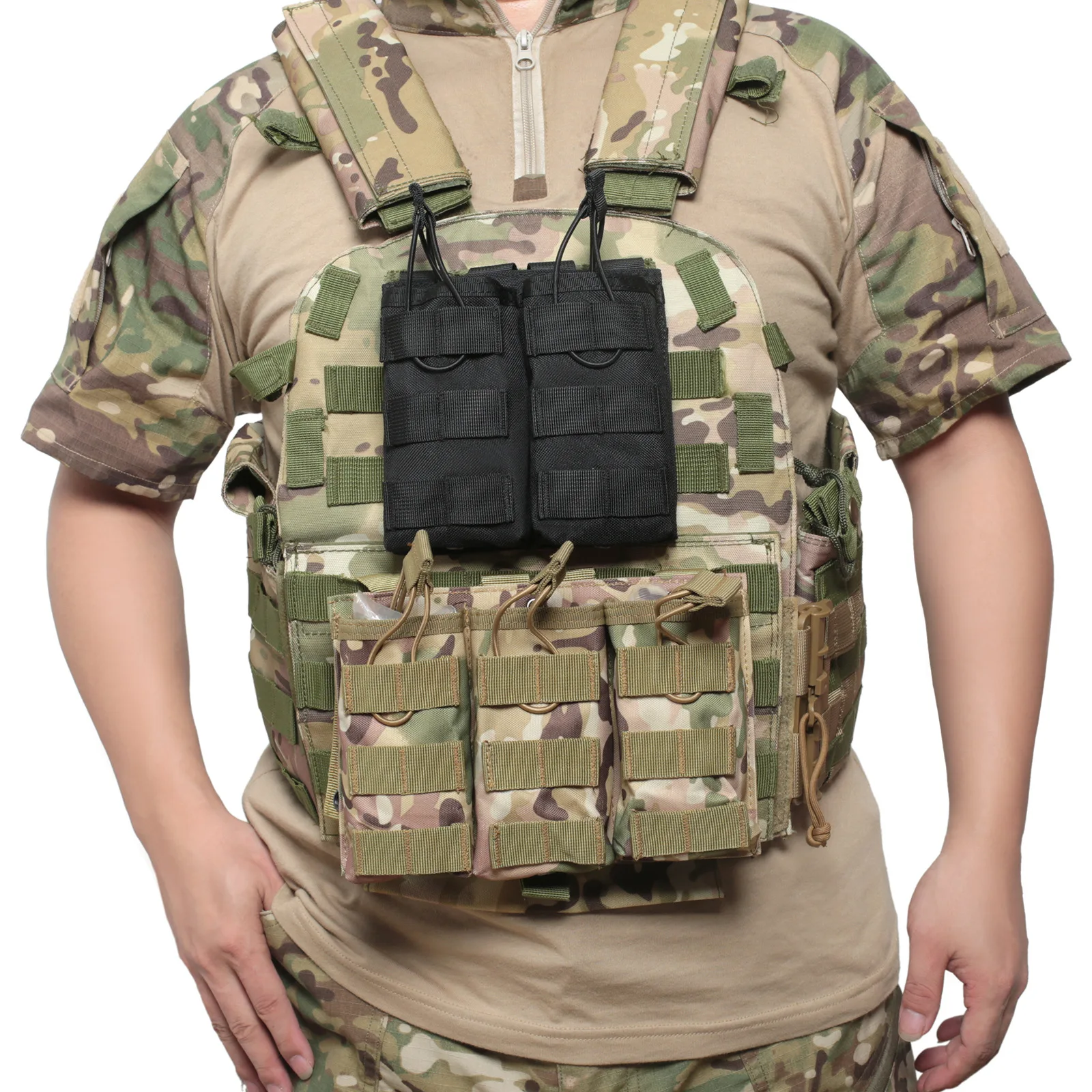 1000D Nylon Single Double Triple Magazine Pouch AR15 M4 5.56 AK 7.62 Holster Molle Airsoft AEG GBB Mag Carrier