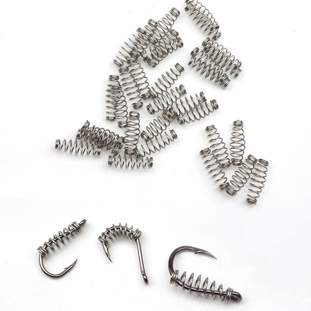 100Pcs Fish Hook Spring Bait Feeder Lure Trap Accessories Fishbait Feeder Tackle Carp Explosion Hooks Jig Fly Fishing Hook