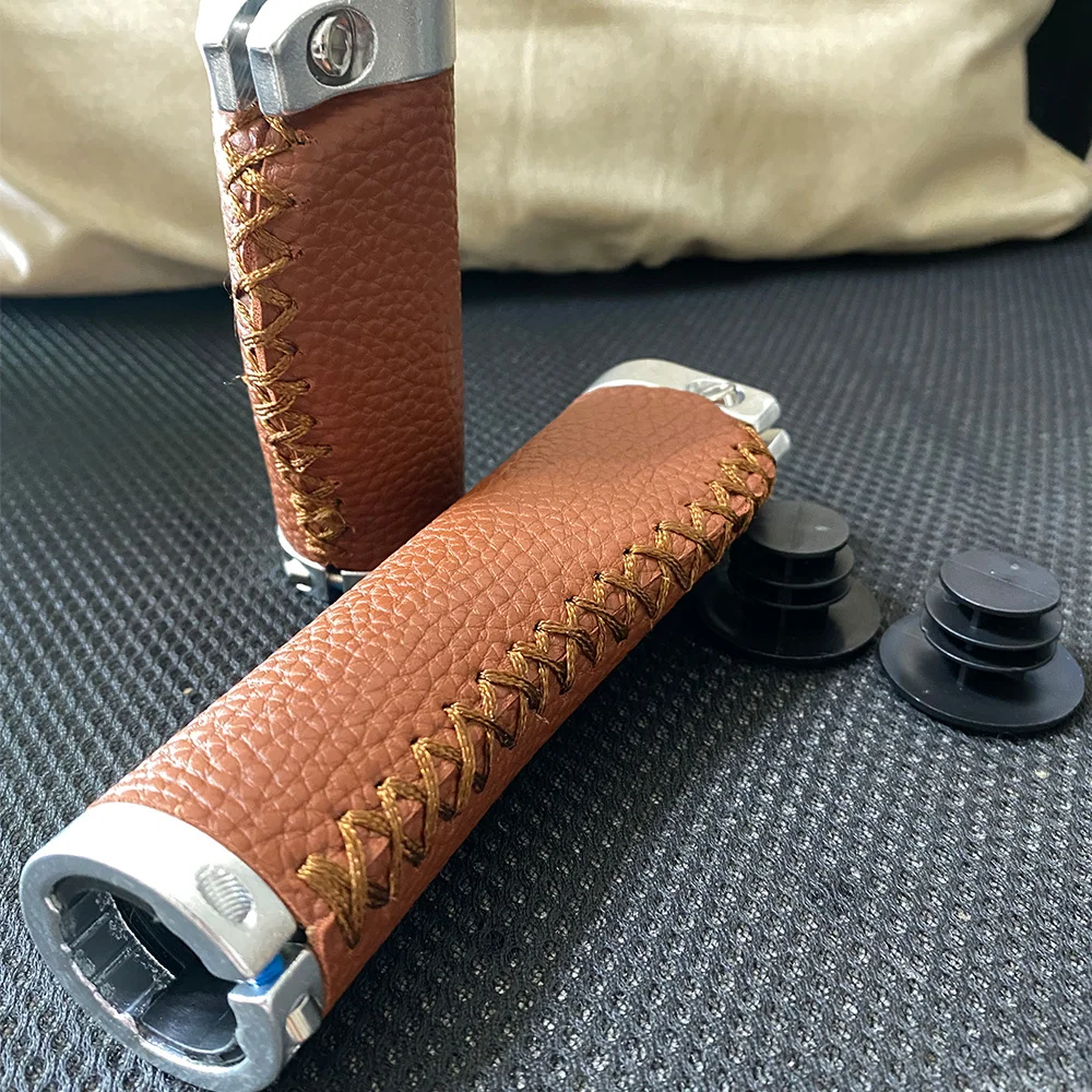 Road Bike Handlebar Cover Super Light Dead Bike Grip Lychee Grain Leather Anti-slip Shockproof Road Bike Grip Accessories