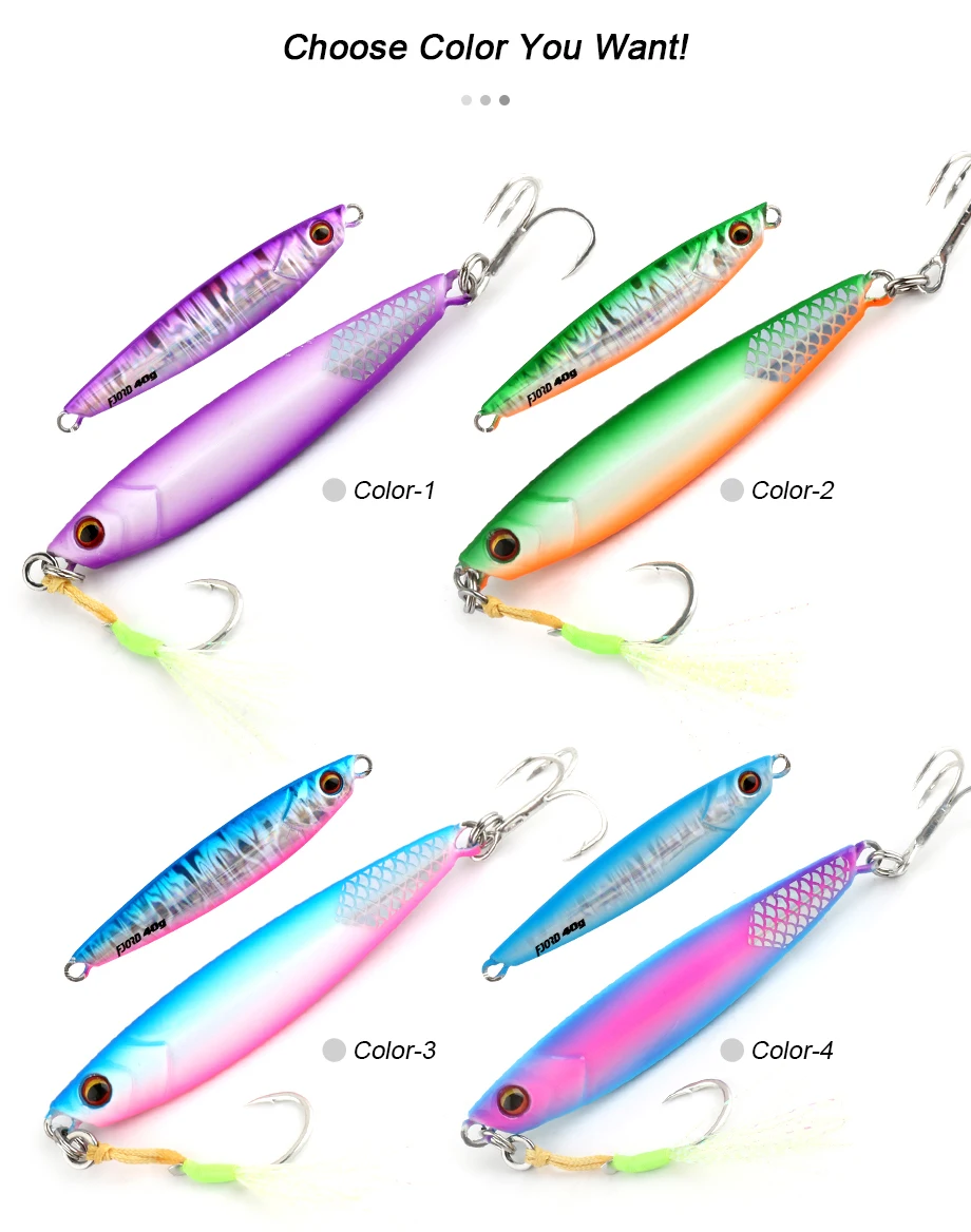 FJORD Flat Slow Glow Metal Jig Lead Fishing Lure Saltwter 20g 30g 40g 60g Shore Casting Artificial Bait Hooks Fishing Tackle